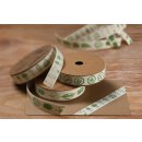 Bright decoration ribbon with green grass, self adhesive, 15 mm, 5 m roll