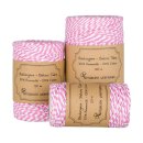 Bakers twine, pale pink and white, 20, 50 or 100 m craft twine