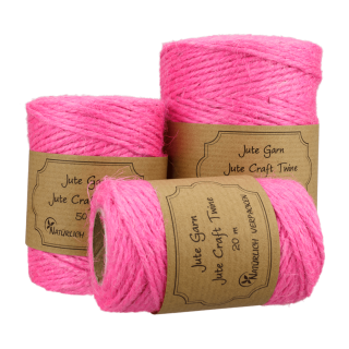 Jute twine, Hot Pink, 20, 50 or 100 m spoole