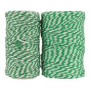 Bakers twine, emerald and white, 20 m, 50 m, 100 m, pure...