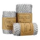 Bakers twine, Silver and White, 20 m, 50 m or 100 m, pure...