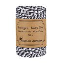 50 m Bakers twine, 3-coloured White, Gray, Black craft twine