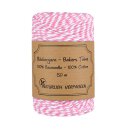 50 m Bakers twine, Pale pink and White craft twine