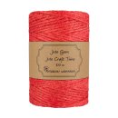 100 m Jute twine, tomato red, colored jute cord for...