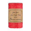 20 m Jute twine, tomato red, colored jute cord for...