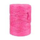 Jutegarn, Pink, einfarbig, 100% Jute, Deko- und Paketschnur - 50 m/Rolle