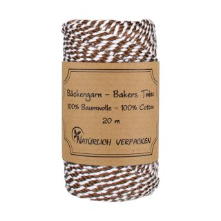 Bakers twine, bronze and white, for crafting and decorating - 20 m