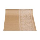 Gift wrapping paper White lace, brown kraft paper printed white, ribbed - 10 sheets á 50 x 70 cm