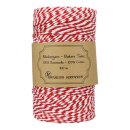 Bakers twine, Cherry red and White, 100 m spool
