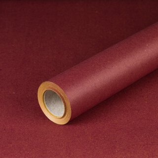 Gift wrapping paper solid Dark red, recycled paper, smooth, 80 gsm - 1 roll 70 cm x 10 m