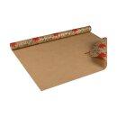 Gift wrapping paper Poinsettia 0,7 x 10 m, Kraftpaper, roll