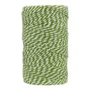 Bakers twine, lime & white, 2 mm, 100 m, spool