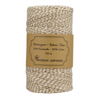 100 m Bakers twine, natural and white craft twine