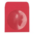 CD-Hülle mit Fenster, Rot, Papier, haftklebender Verschluss - 50 Stück/Pack