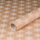 Gift wrapping paper Snowflake White 0,7 x 10 m, Kraftpaper, roll