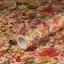 Gift wrapping paper meadow flowers, multi-coloured, kraft paper, smooth, roll 0.70 x 10 m