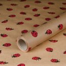 Gift wrapping paper Ladybird, kraft paper, smooth, roll 0.70 x 10 m