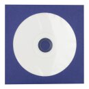 50 x CD paper sleeve, blue, 126 x 126 mm, window, self-adhesive
