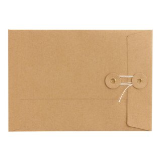 Envelope C5, 229 x 162 mm, brown, string closure, kraft paper, mailing envelope