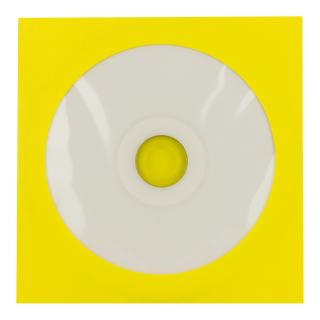 CD-Hülle mit Fenster, Gelb, Papier, haftklebender Verschluss - 50 Stück/Pack