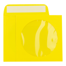 CD-Hülle mit Fenster, Gelb, Papier, haftklebender Verschluss - 50 Stück/Pack