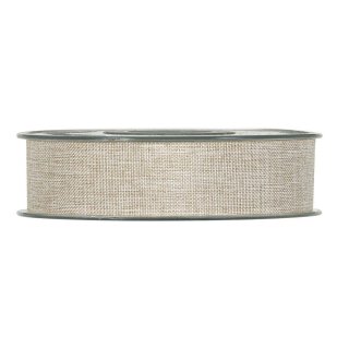 Cotton ribbon, 25 mm, 20 meter roll, sand