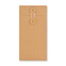 Envelope DL, 220 x 110 mm, brown, string closure, kraft paper, mailing bag