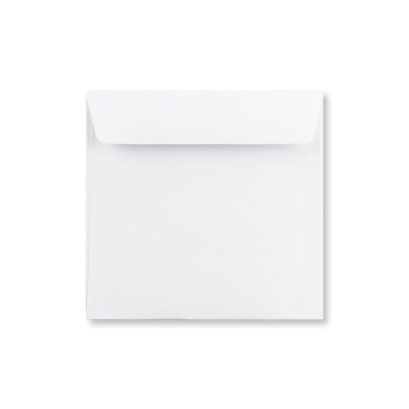 Umschlag, quadratisch, 155 x 155 mm, weiß, glatt, haftklebend