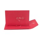 Envelope C6, red, 25 mm, string and button, smooth, kraft paper
