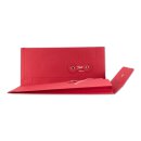 Envelope DL, 220 x 110 mm + 25 mm fold, red, string and button closure, kraft paper, shipping bag - 10 pcs/pack