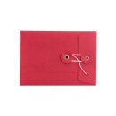 Envelope C6, 114 x 162 mm, red, string and button closure, kraft paper, shipping bag