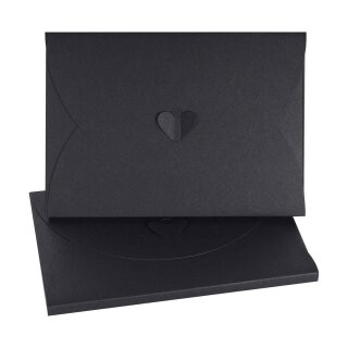 10 x Folder C5, 1 cm high, black premium cardboard, butterfly closure
