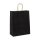 Shopping bag black, various sizes, kraft paper, ribbed, with cord handle