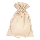 Cotton bag with drawstring, natural, 12 x 17 cm