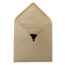 Envelope 130 x 130 mm, smooth, brown, recycled paper 110 g/m², wet-glued