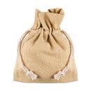 Beige cotton bag with light drawstring, 9 x 12 cm, fabric...