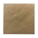 Umschlag 130 x 130 mm, gerippt, braun, Kraftpapier, nassklebend