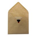 Square Envelope, 130 x 130 mm, kraft paper, brown, ribbed