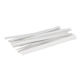White Closure strips, Twist Ties 180 mm, for paper bags
