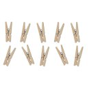Small clothes pegs nature, wood, 3 cm, decorative pegs - 10 pcs/pack