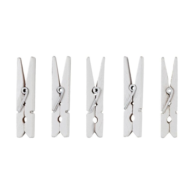 Small clothes pegs white, wood, 4,5 cm, decorative pegs, 4,25