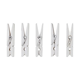 Small clothes pegs white, wood, 4,5 cm, decorative pegs - 30 pcs/pack