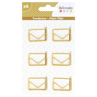 6 x Paperclip ENVELOPE, stable metal clips 30 x 20 mm