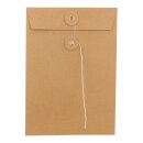 Envelope C5 with window, string and button, kraft paper