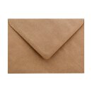 Envelope B6, 125 x 175 mm, ribbed, brown, kraft paper, wet adhesive
