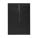 Envelope C4, black, string and button closure, smooth