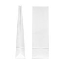 Block bottom bag 80 x 250 x 50 mm, white, kraft paper ribbed, two-ply, without window
