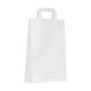 Paper bag, 22 x 36 cm, White, kraft paper smooth, flat handle
