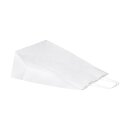 Paper bag, 26 x 34 cm, White, kraft paper ribbed, cord handle