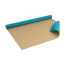 Gift wrapping paper turquoise, single colour, kraft paper, ribbed, roll 0.70 x 10 m